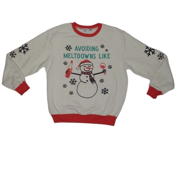 Mighty Fine Tops Mighty Fine Avoiding Meltdowns Snowmancrew Neck